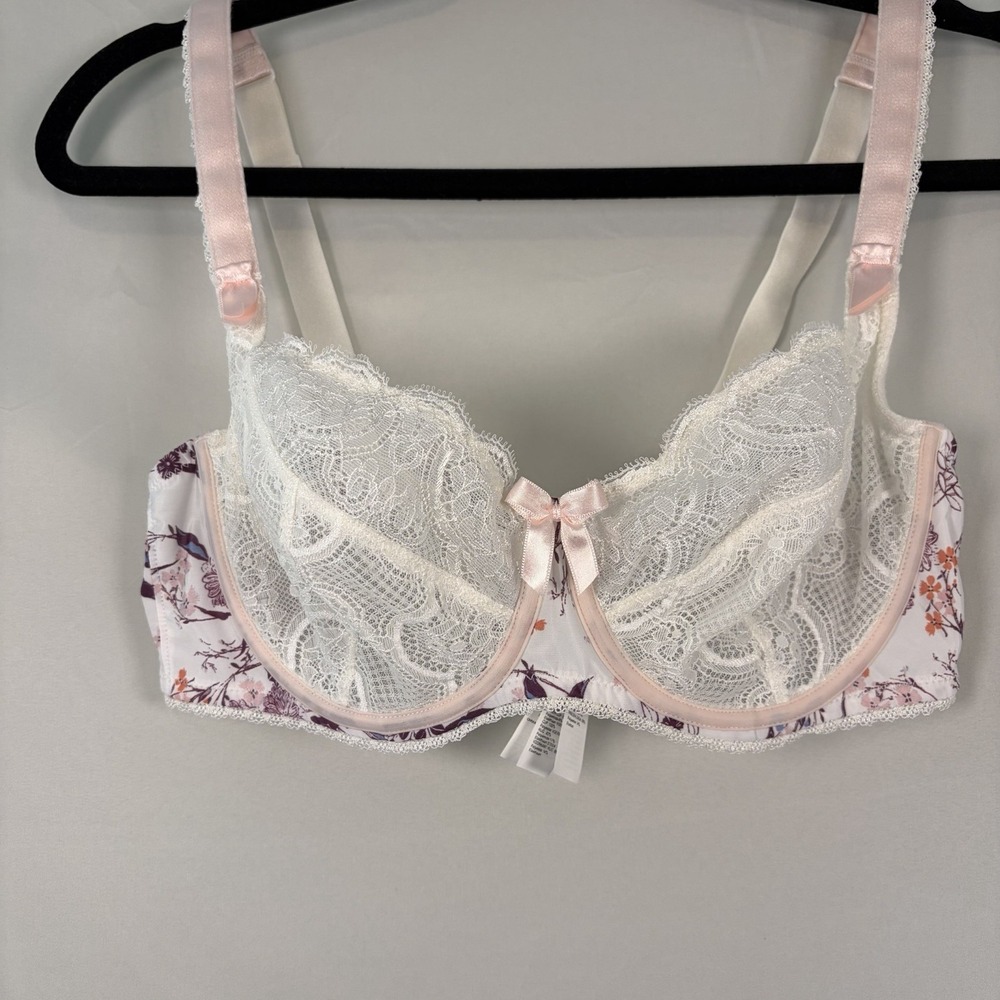 Aubade Paris 34D Comfort Full Cup Underwire Bra Sheer Lace Lingerie Floral NWOT - Picture 4 of 11